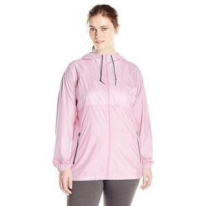 Columbia · 3X  · Plus Size Hooded Windbreaker Packable Jacket · Pale Pink